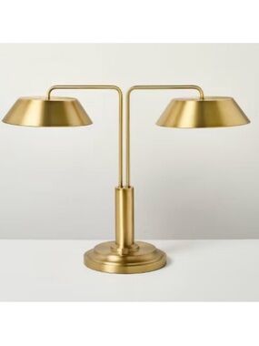 NWT Brass Double-Shaded Table Lamp .. Hearth & Hand™ with Magnolia